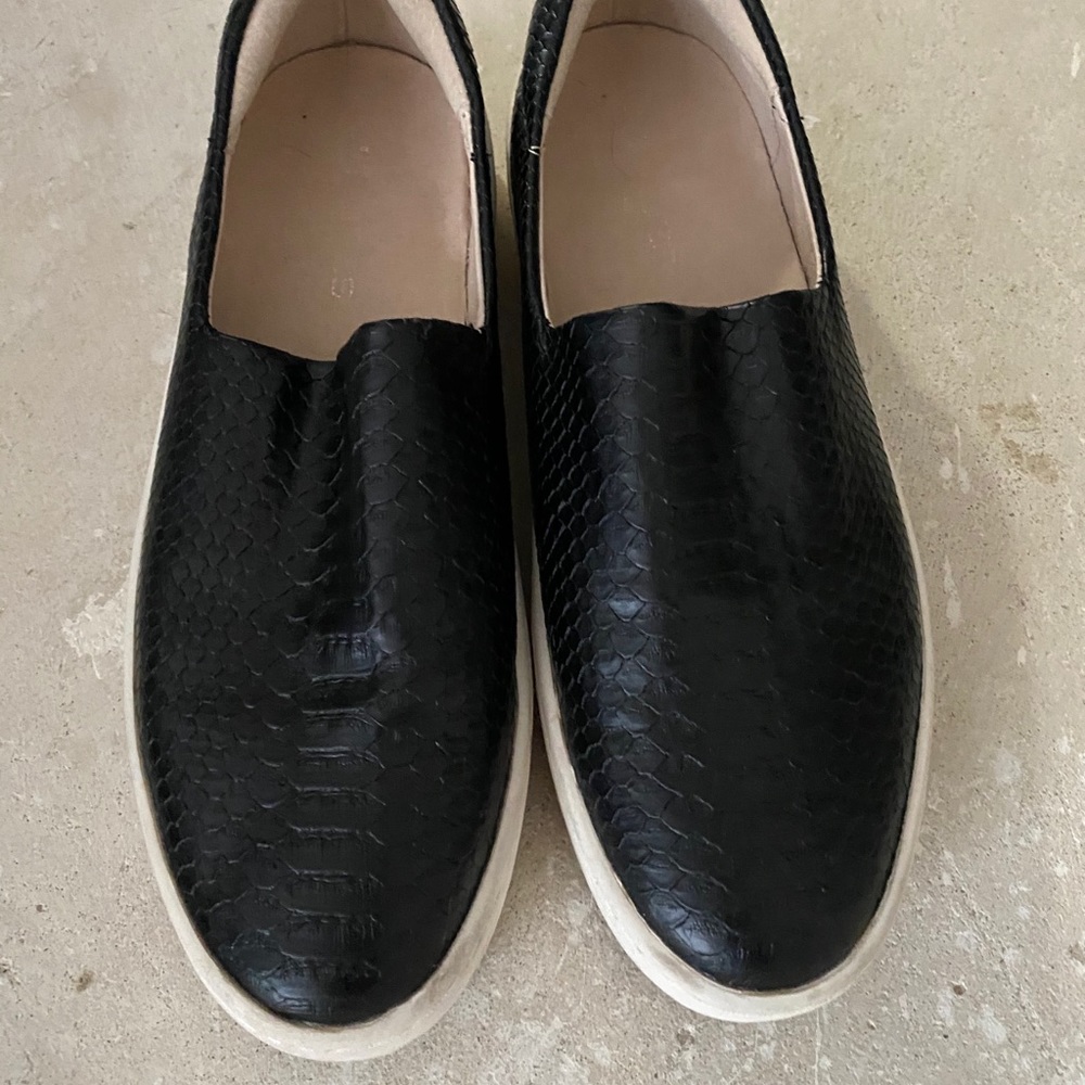 Black textured JBrand platform shoes